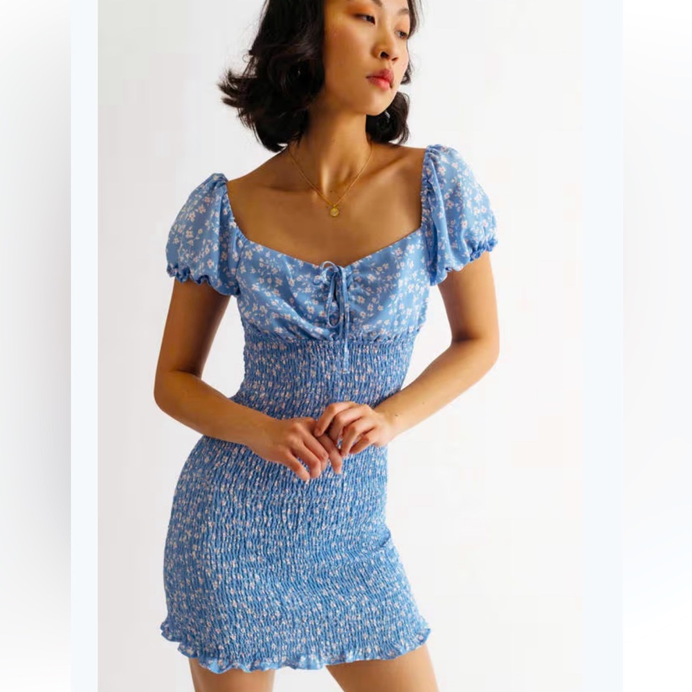 Blue mini dress - small